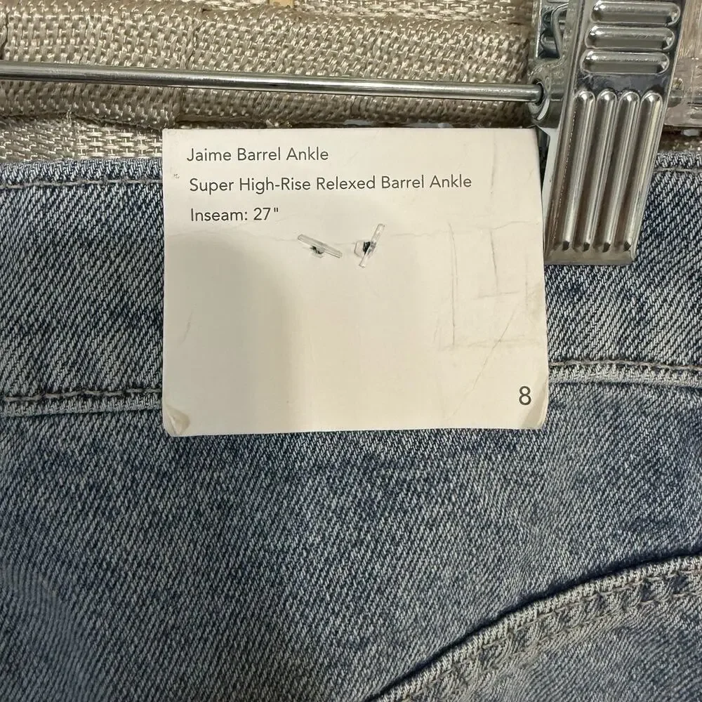 Jason Wu Barrel Ankle Jeans Size 8/27 Blue Salt Lake Wash Cotton NWT - Picture 7 of 12